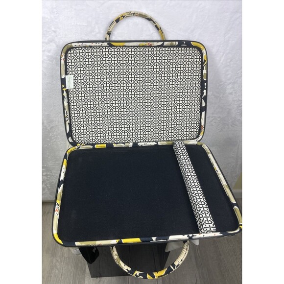 Vera Bradley Laptop Case Retired Dogwood Hard Shell Quilted Yellow Black Multi - Picture 7 of 10